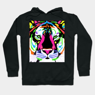 Neon Tiger Close Up Hoodie